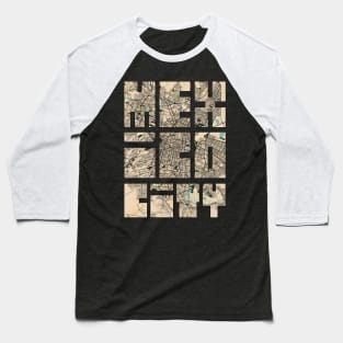 Mexico City Map Typography - Vintage Baseball T-Shirt